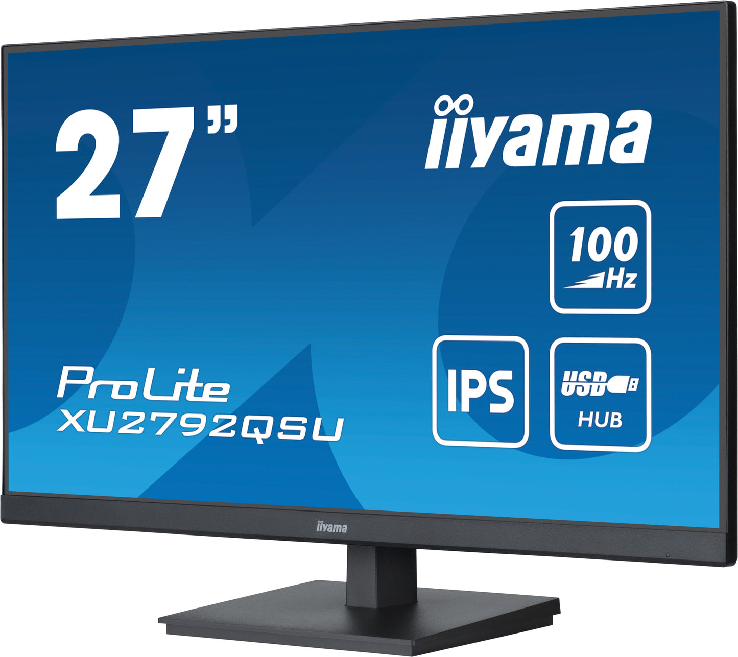 Dark Cyan iiyama ProLite XU2792QSU-B6 27" WQHD IPS technology panel with USB hub and 100Hz refresh rate