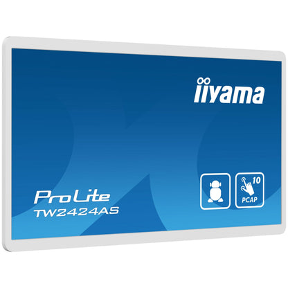 Dark Cyan iiyama TW2424AS-W1 Signage Display Digital signage flat panel 60.5 cm (23.8") Wi-Fi 250 cd/m² 4K Ultra HD Black Touchscreen Built-in processor Android 24/7