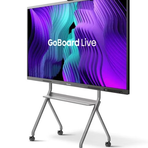 Dark Slate Blue Hisense GoBoard Live 86MR6DE 86" 4K Ultra HD Interactive Touch Screen with Android 13, WiFi, & Built-in 4K Camera