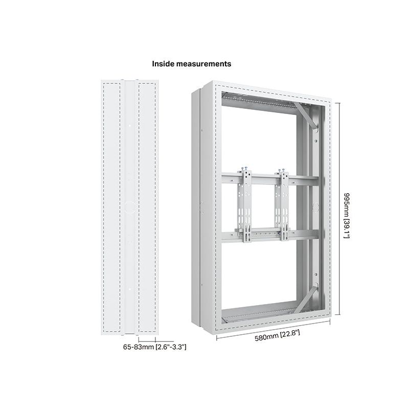 Light Gray Multibrackets M Pro Series Enclosure 43" High Brightness Frame White