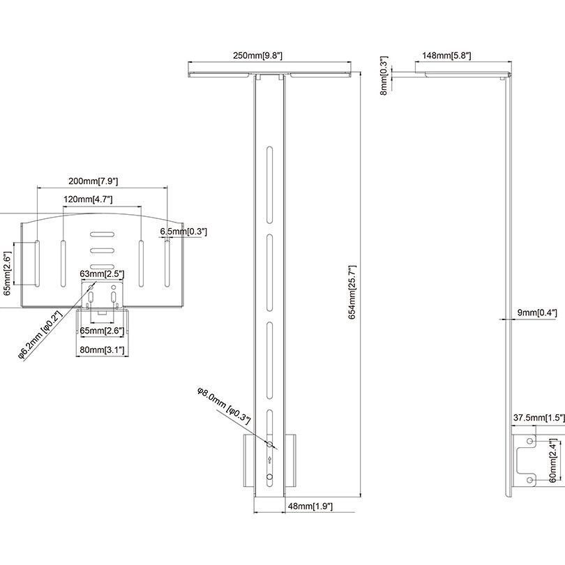 Gray Multibrackets M Pro Series - Camera Shelf Column