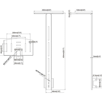 Gray Multibrackets M Pro Series - Camera Shelf Column