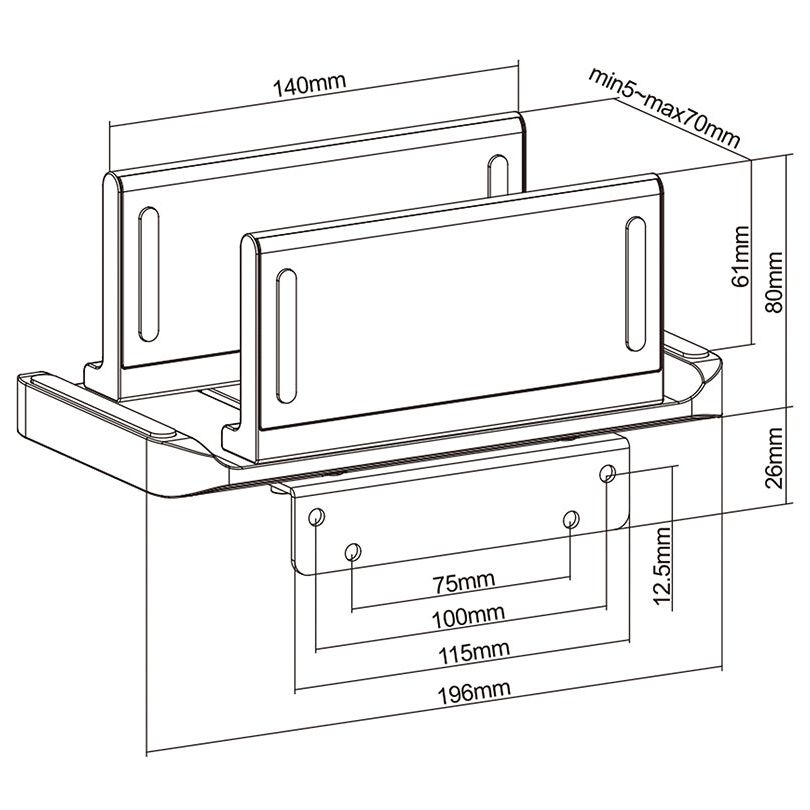 Black Multibrackets M Thin Client Holder/Stand 3kg