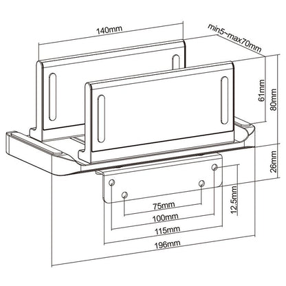 Black Multibrackets M Thin Client Holder/Stand 3kg