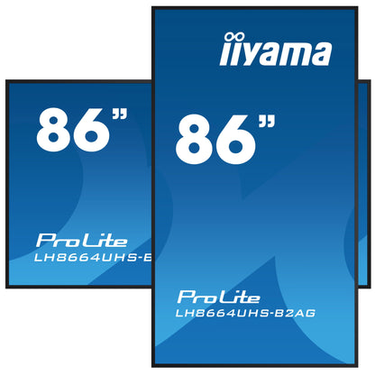 Dark Cyan iiyama LH8664UHS-B2AG Signage Display Digital signage flat panel 2.18 m (86") Wi-Fi 500 cd/m² 4K Ultra HD Black Built-in processor Android 24/7