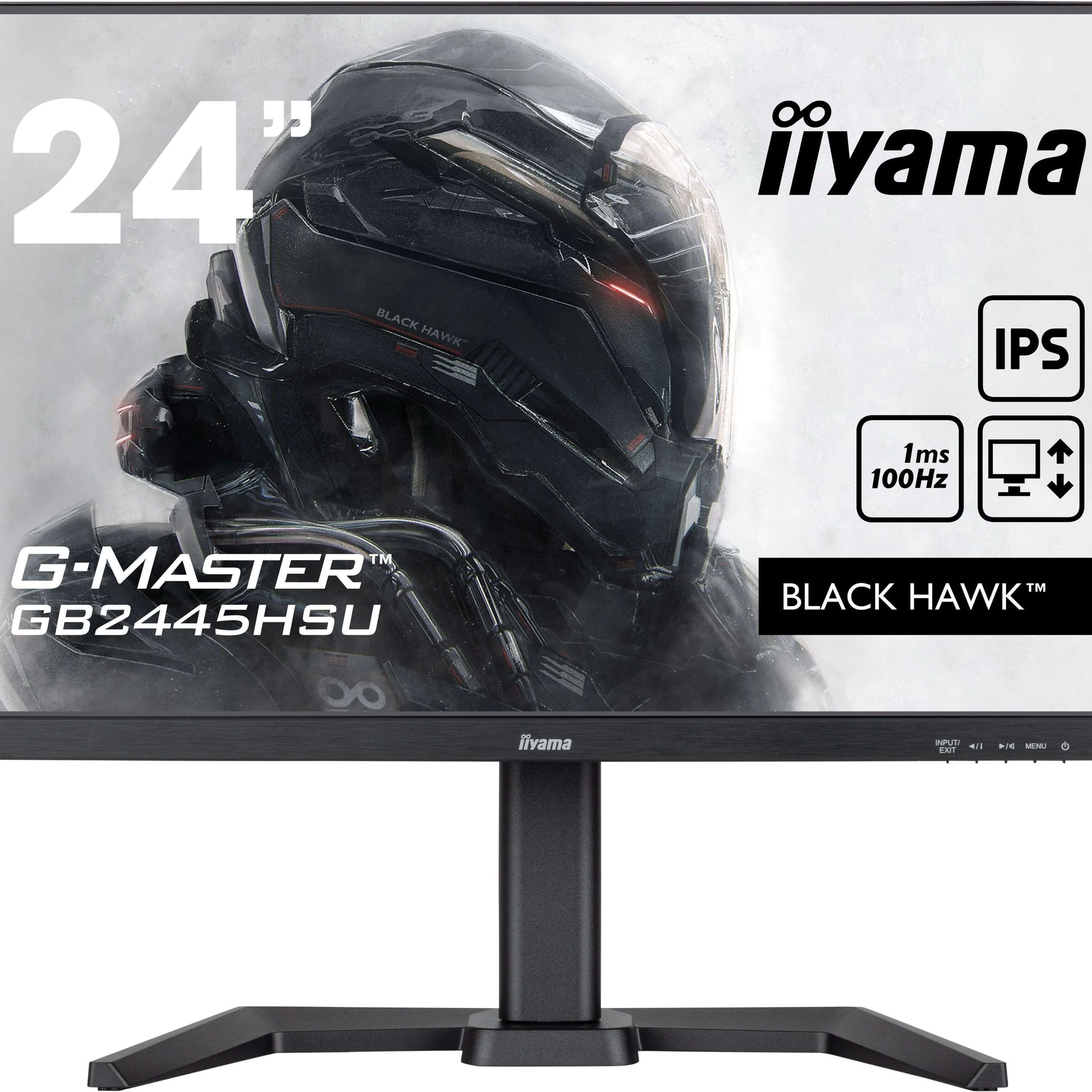 Light Gray iiyama G-MASTER GB2445HSU-B2 LED display 60.5 cm (23.8") 1920 x 1080 pixels Full HD Black
