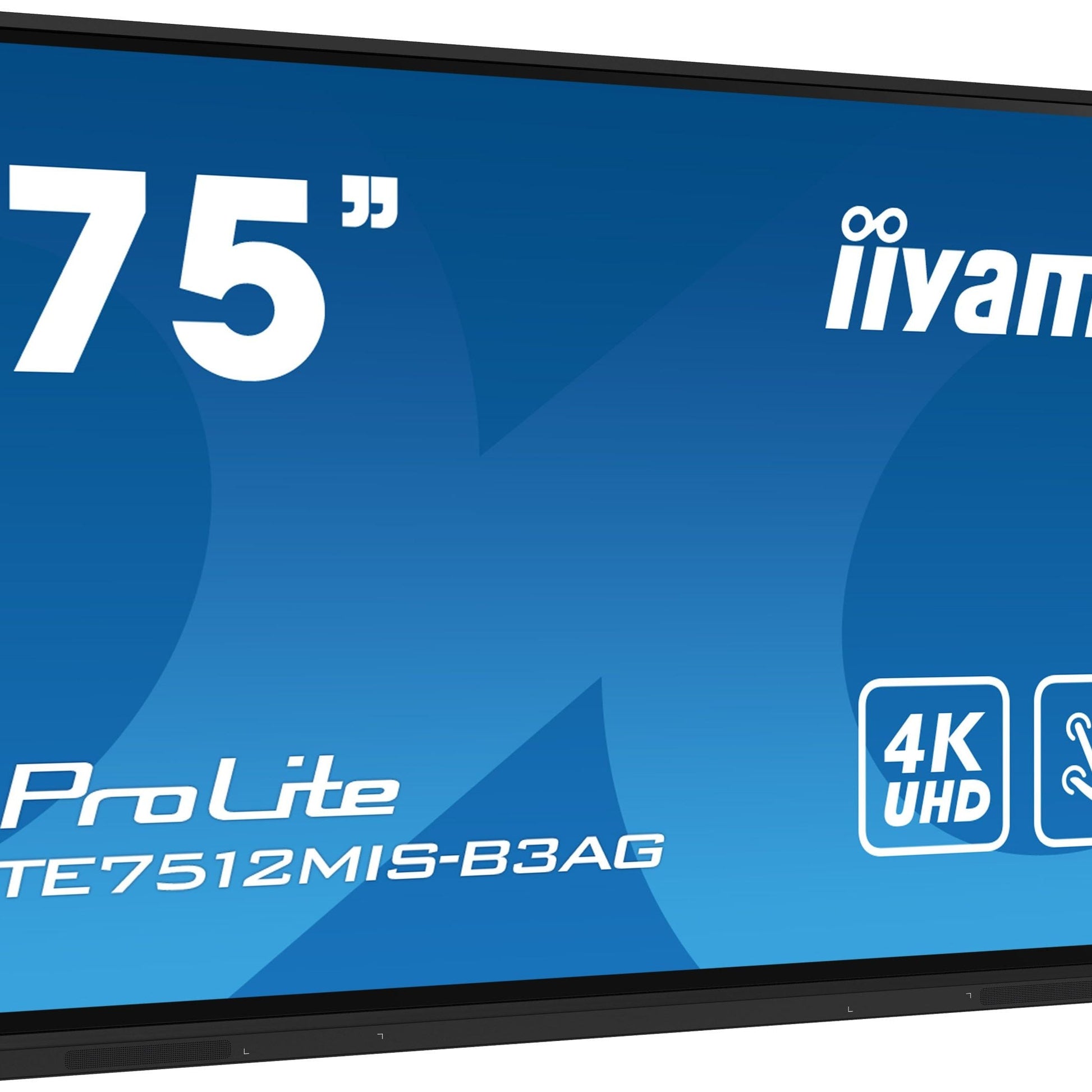 Dark Cyan iiyama TE7512MIS-B3AG Signage Display Kiosk design 190.5 cm (75") LCD Wi-Fi 400 cd/m² 4K Ultra HD Black Touchscreen Built-in processor Android 11 24/7