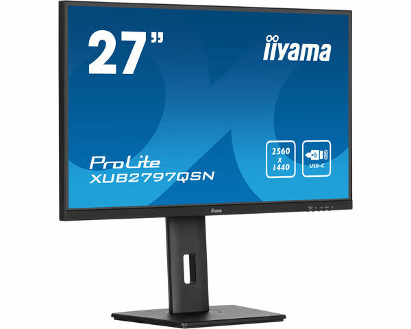 Dark Cyan iiyama ProLite XUB2797QSN-B1 computer monitor 68.6 cm (27") 2560 x 1440 pixels Wide Quad HD LED Black