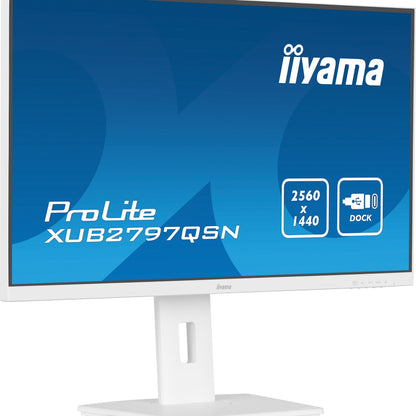 Dark Cyan iiyama G-MASTER XUB2797QSN-W2 computer monitor 68.6 cm (27") 2560 x 1440 pixels 4K Ultra HD LED White