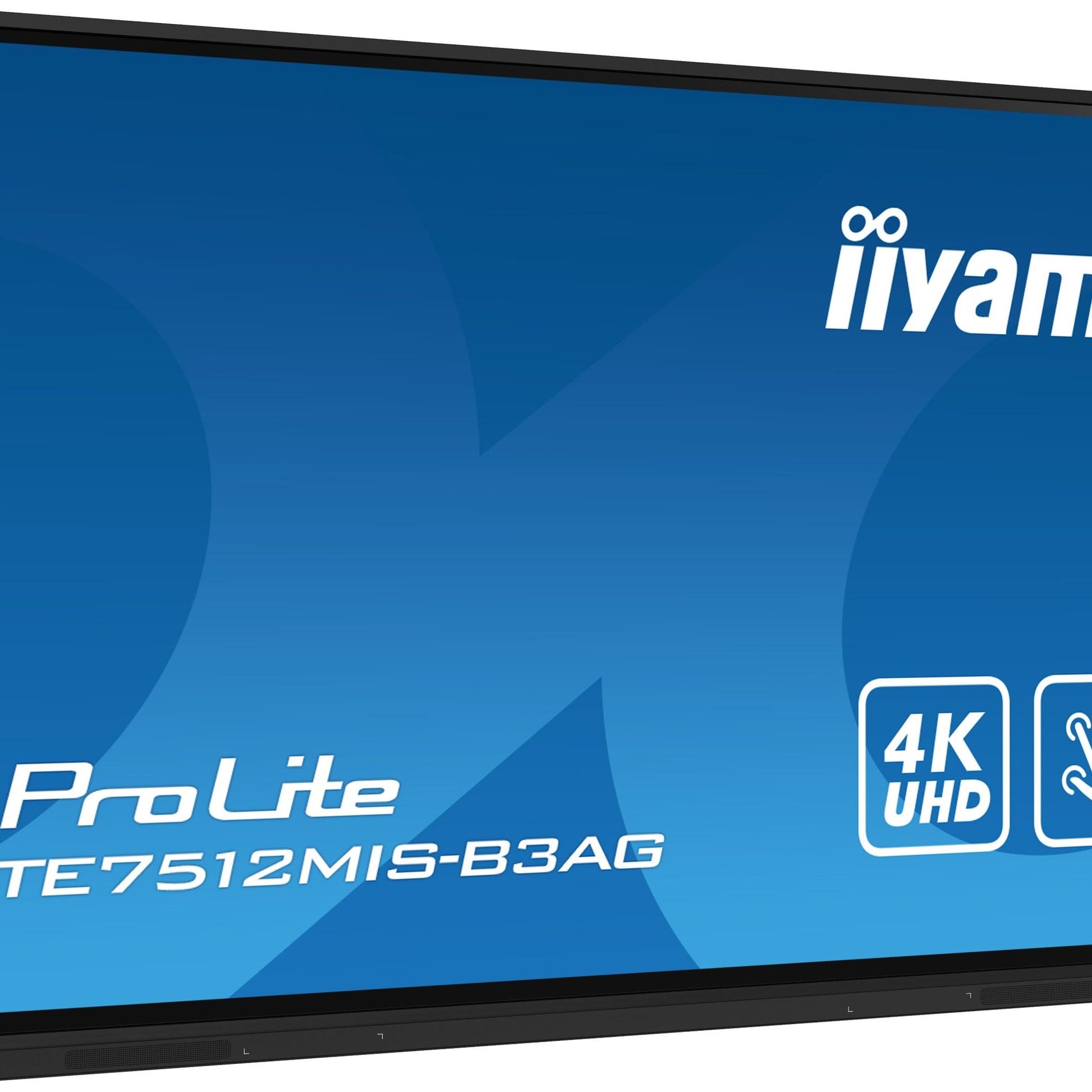 Dark Cyan iiyama TE7512MIS-B3AG Signage Display Kiosk design 190.5 cm (75") LCD Wi-Fi 400 cd/m² 4K Ultra HD Black Touchscreen Built-in processor Android 11 24/7
