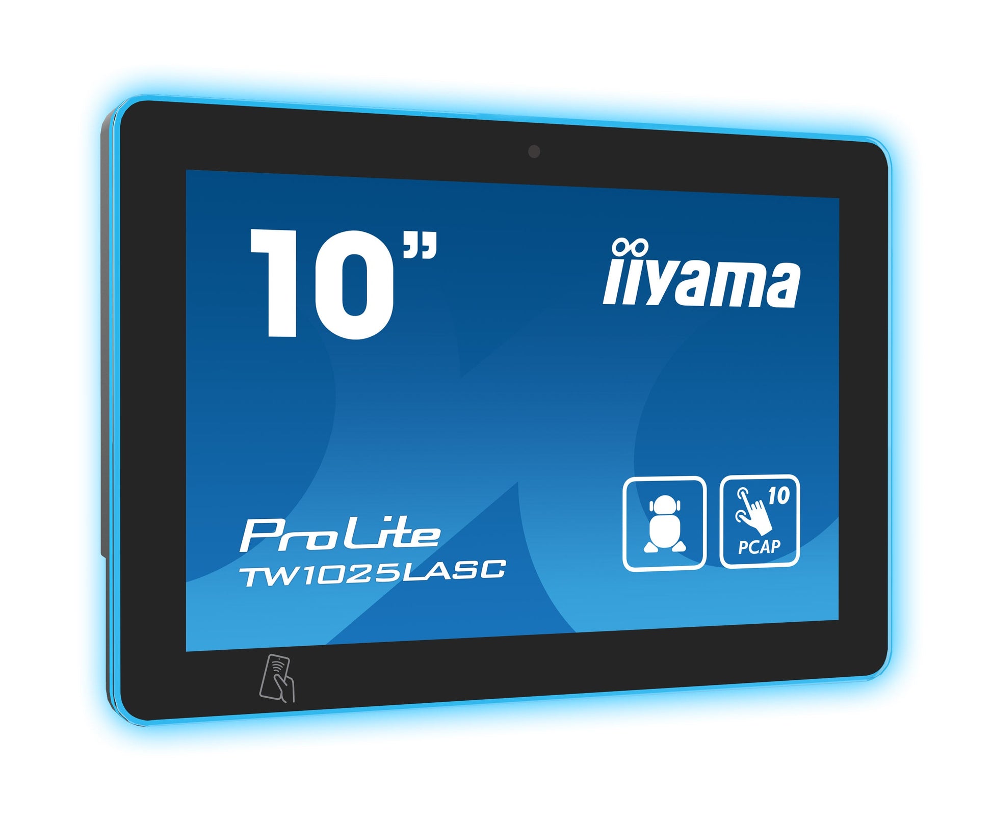 Dark Cyan iiyama TW1025LASC-B1PNR Signage Display Kiosk design 25.6 cm (10.1") LED Wi-Fi 450 cd/m² HD Black Touchscreen Built-in processor Android 24/7