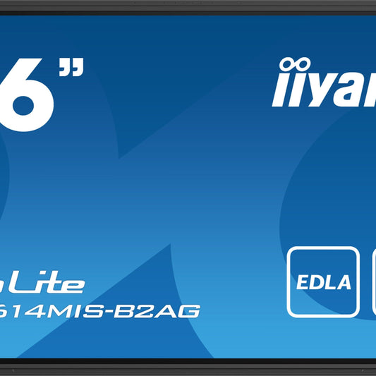 Steel Blue iiyama PROLITE TE8614MIS-B2AG Digital signage flat panel 2.18 m (86") LCD Wi-Fi 435 cd/m² 4K Ultra HD Black Touchscreen Built-in processor Android 24/7