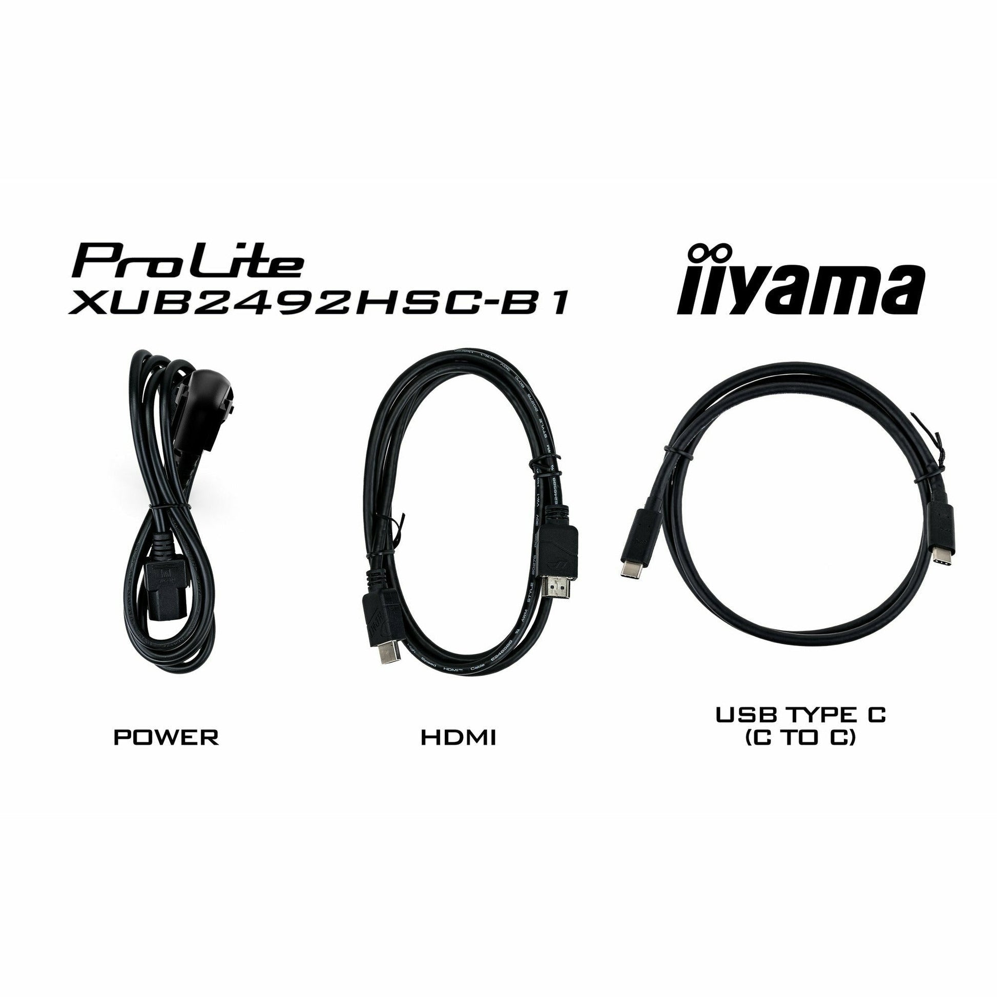 Lavender iiyama XUB2492HSC-B1 24" IPS LCD USB-C Display with 65W Charging and Height Adjustable Stand