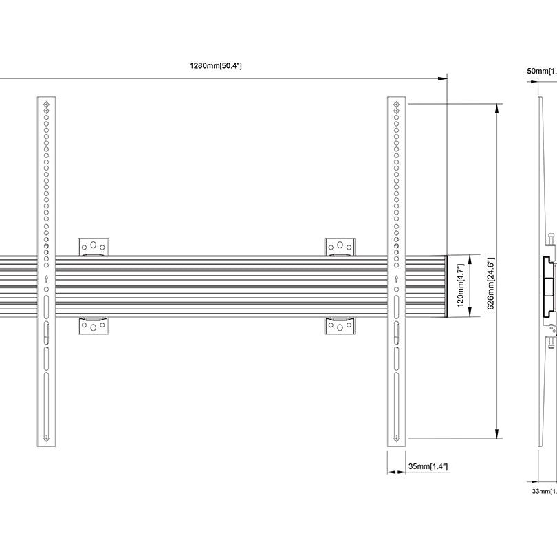 Gray Multibrackets M Wallmount Pro MBW1U 1000 Fixed Black
