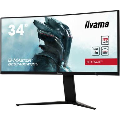 Dark Slate Gray iiyama G-Master GCB3480WQSU-B1 34" VA 180Hz 1500R Ultra Wide Curved Gaming Monitor