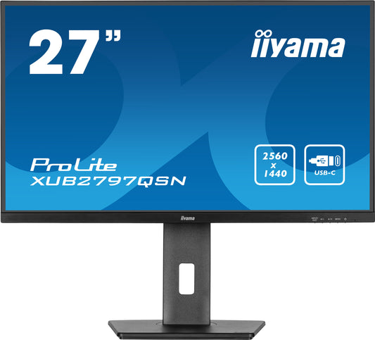 Dark Cyan iiyama ProLite XUB2797QSN-B1 computer monitor 68.6 cm (27") 2560 x 1440 pixels Wide Quad HD LED Black