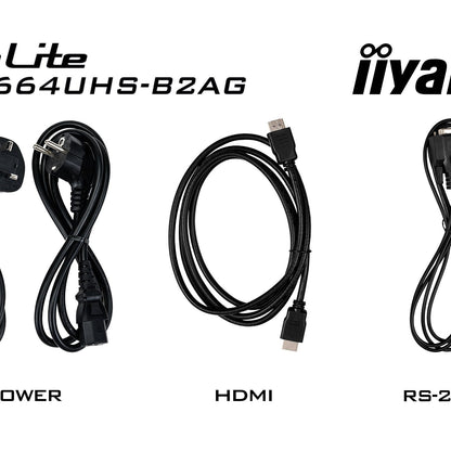 Black iiyama LH8664UHS-B2AG Signage Display Digital signage flat panel 2.18 m (86") Wi-Fi 500 cd/m² 4K Ultra HD Black Built-in processor Android 24/7