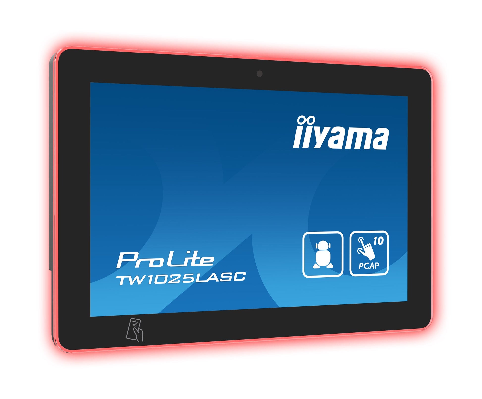 Dark Cyan iiyama TW1025LASC-B1PNR Signage Display Kiosk design 25.6 cm (10.1") LED Wi-Fi 450 cd/m² HD Black Touchscreen Built-in processor Android 24/7