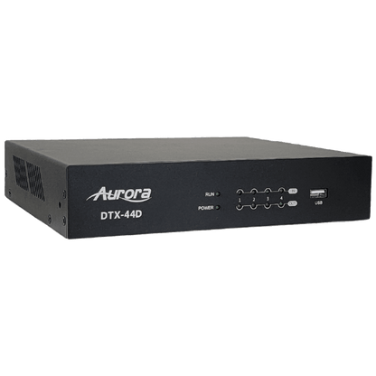 Dark Slate Gray Aurora DTX-44D 4x4 Dante DSP with 4x4 analog in and out