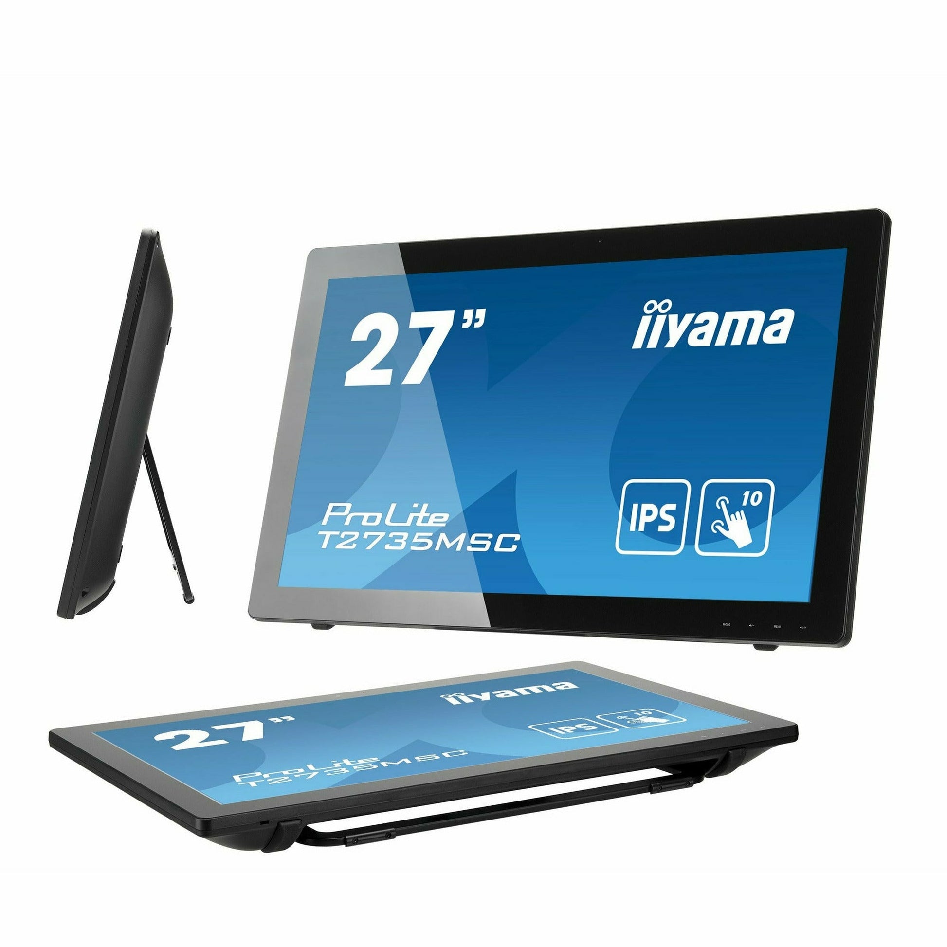 Steel Blue iiyama ProLite T2735MSC-B3 27" 10 pt Touch Screen Display with Integrated Webcam