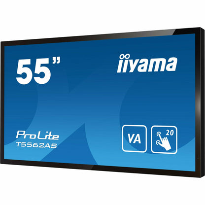 Dark Cyan Iiyama T5562AS-B1 55" VA 4K UHD Projective Capacitive 20pt Touchscreen with Palm Rejection Edge to Edge Glass Design