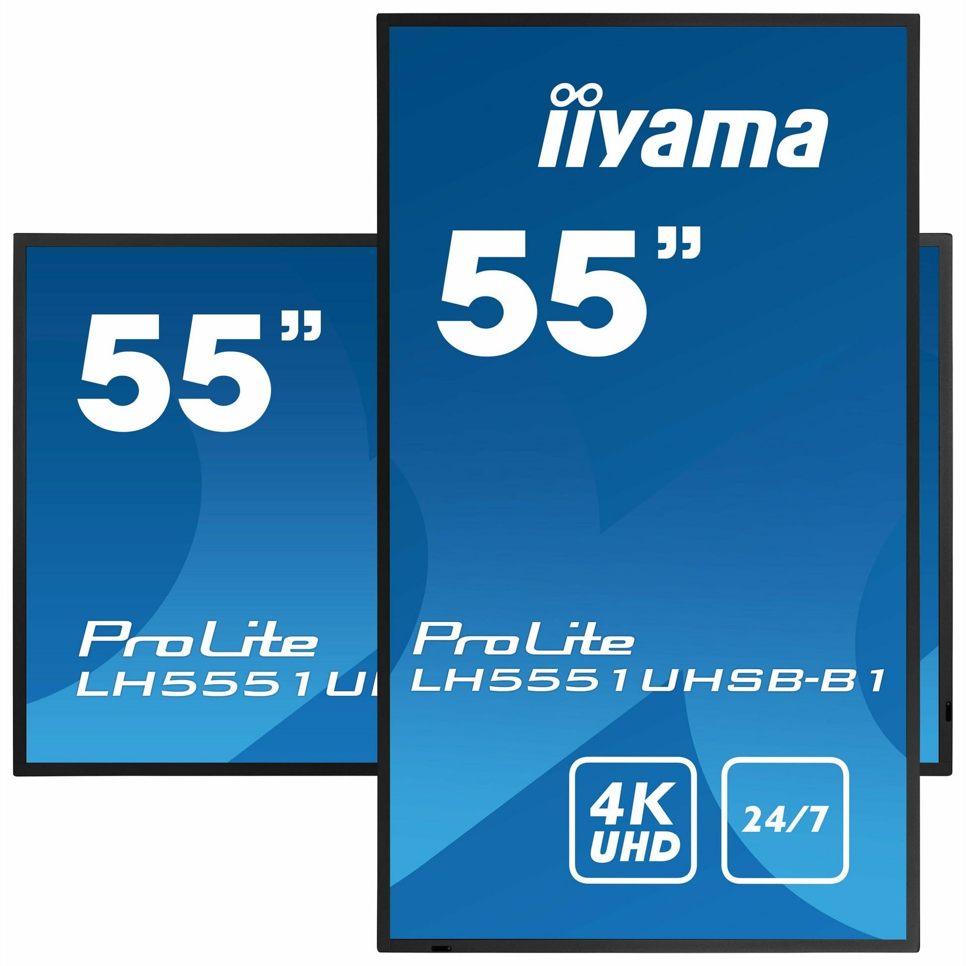 Dark Cyan Iiyama ProLite LH5551UHSB-B1 55" IPS 4K UHD Professional 24/7 Digital Signage Display with Intel SDM Slot