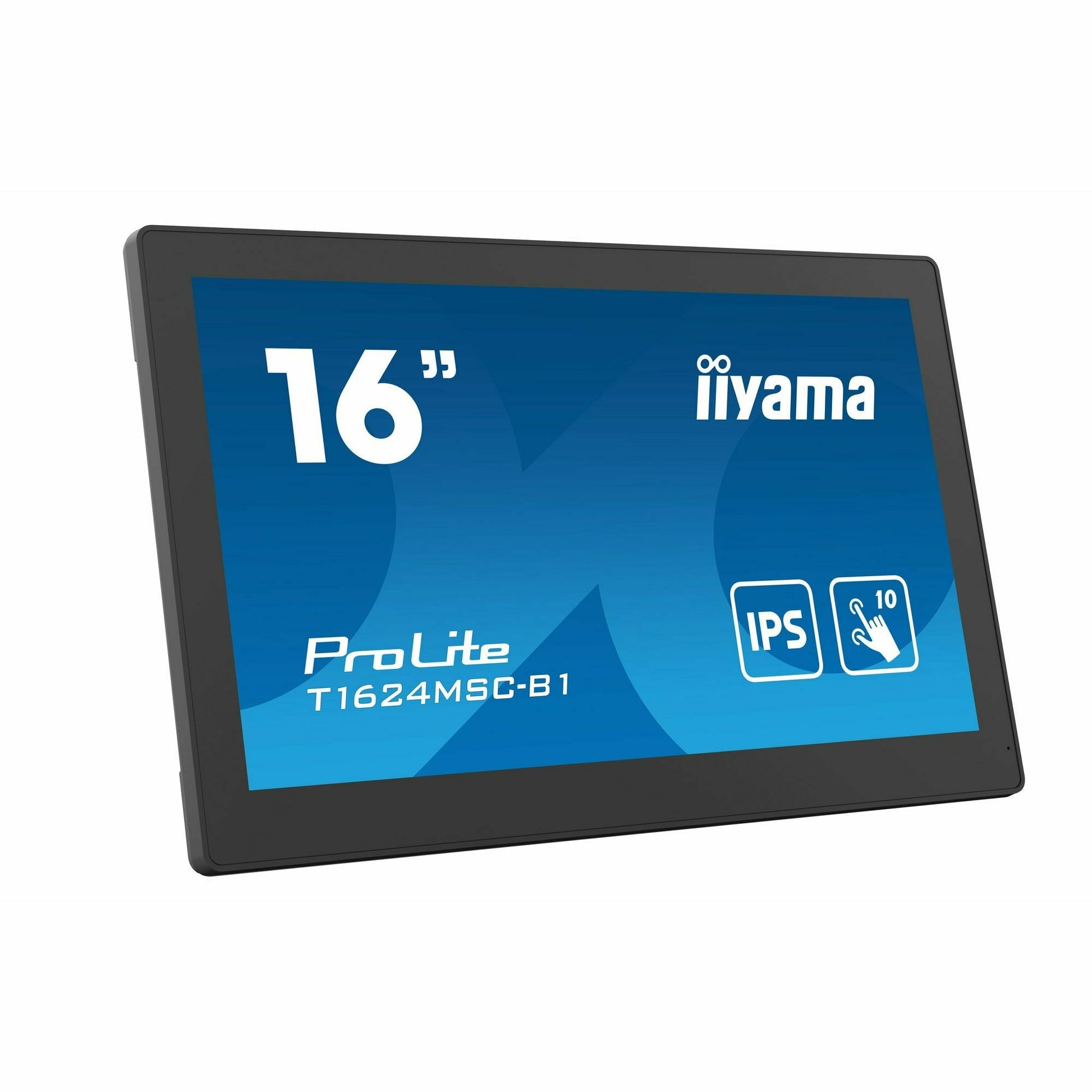 Dark Cyan iiyama ProLite T1624MSC-B1 15.6” Full HD 10pt PCAP Touch Screen with Integrated Media Player and Kick Stand