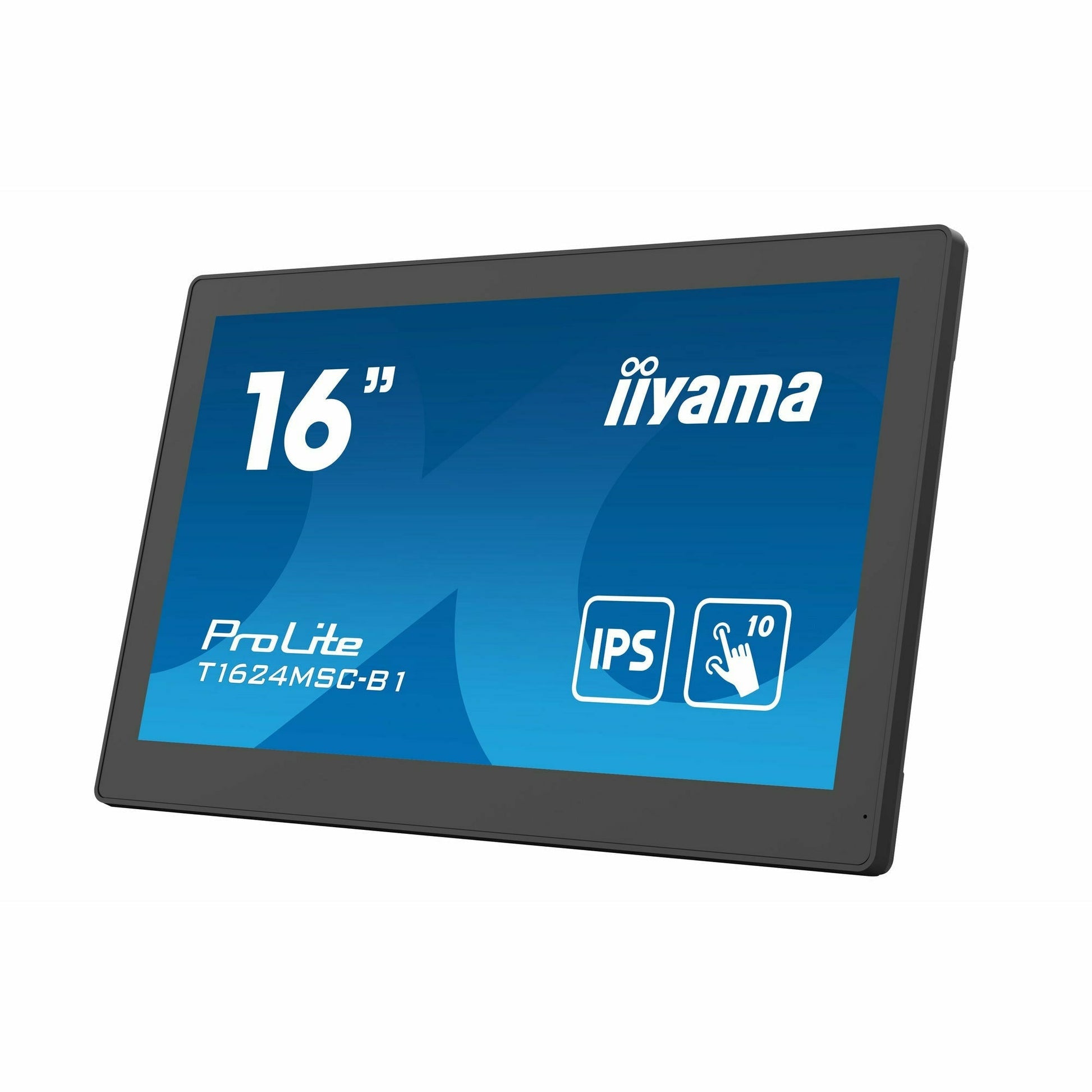 Dark Slate Gray iiyama ProLite T1624MSC-B1 15.6” Full HD 10pt PCAP Touch Screen with Integrated Media Player and Kick Stand