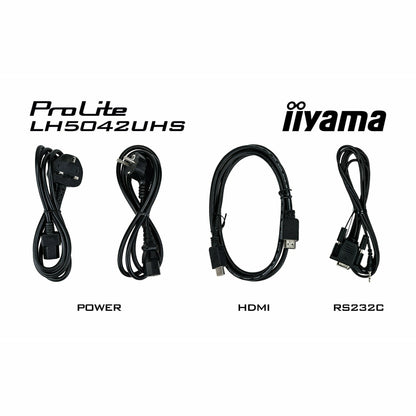 Black iiyama ProLite LH5042UHS-B3 50" 18/7 with Android 8.0 and iiyama N-sign integrated Signage Platform