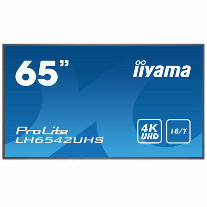 Dark Cyan iiyama ProLite LH6542UHS-B3 65" IPS 4K LFD 18/7 with Android 8.0 and iiyama N-sign integrated Signage Platform