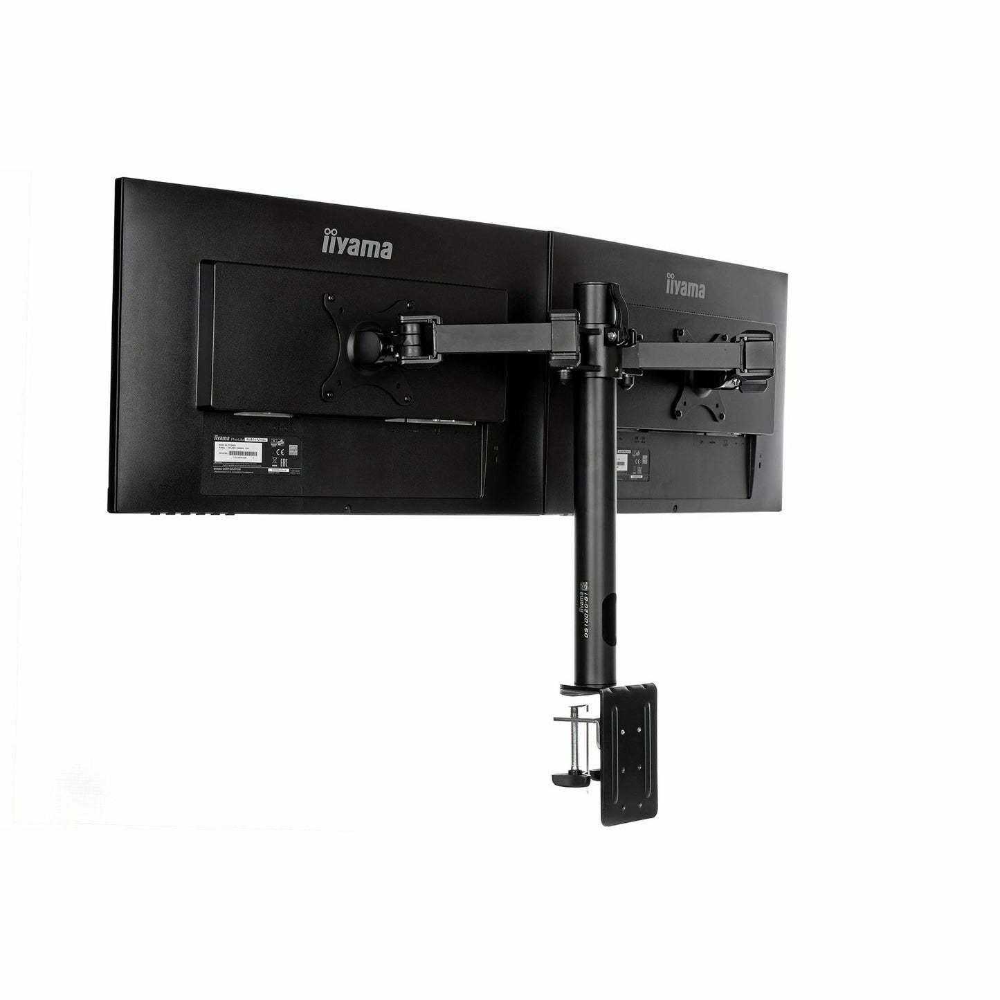 Black iiyama ProLite DS1002C-B1 Dual Screen Desk Top Mounting Arm