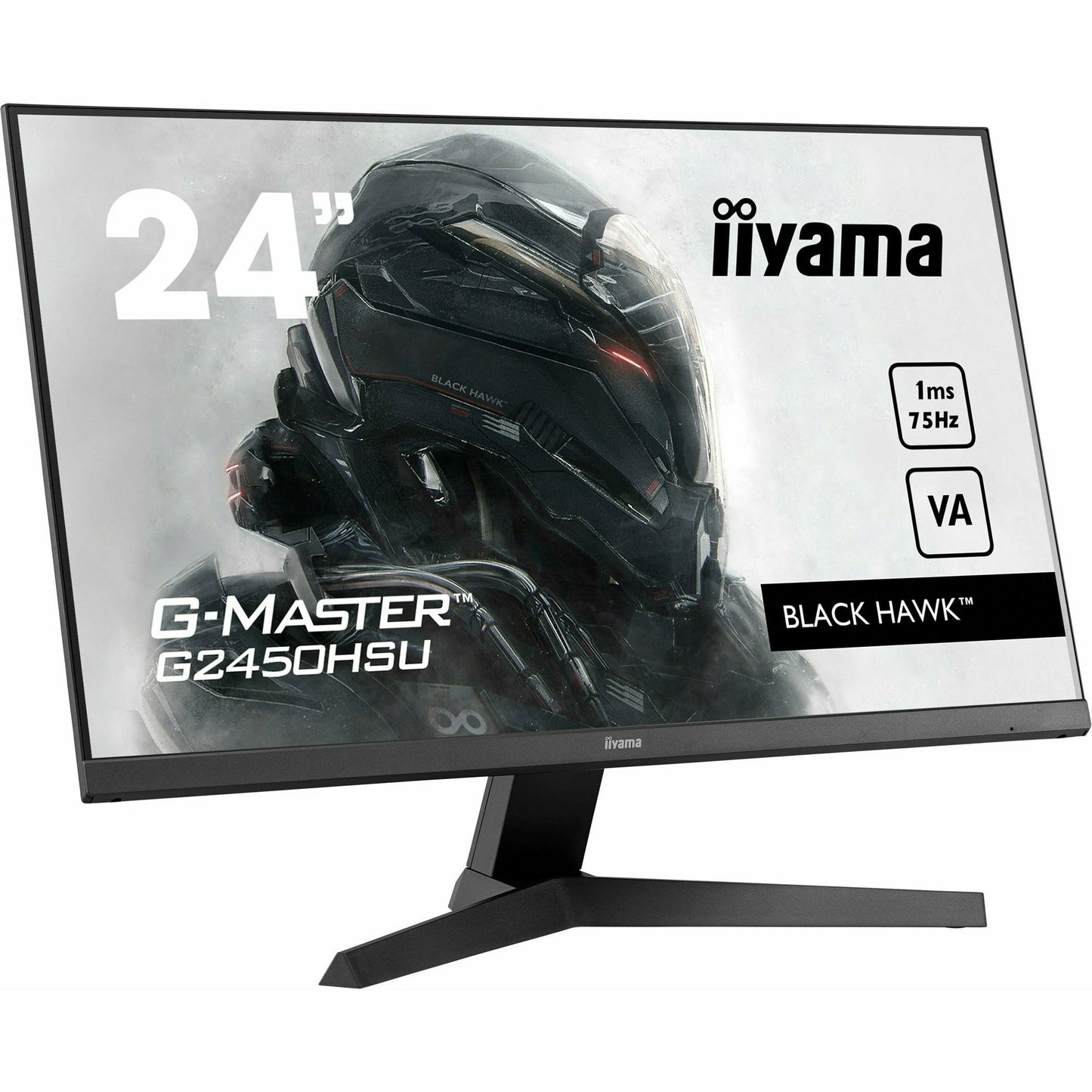 Light Gray iiyama G-Master G2450HSU-B1 24" VA LCD Black Hawk Gaming Monitor