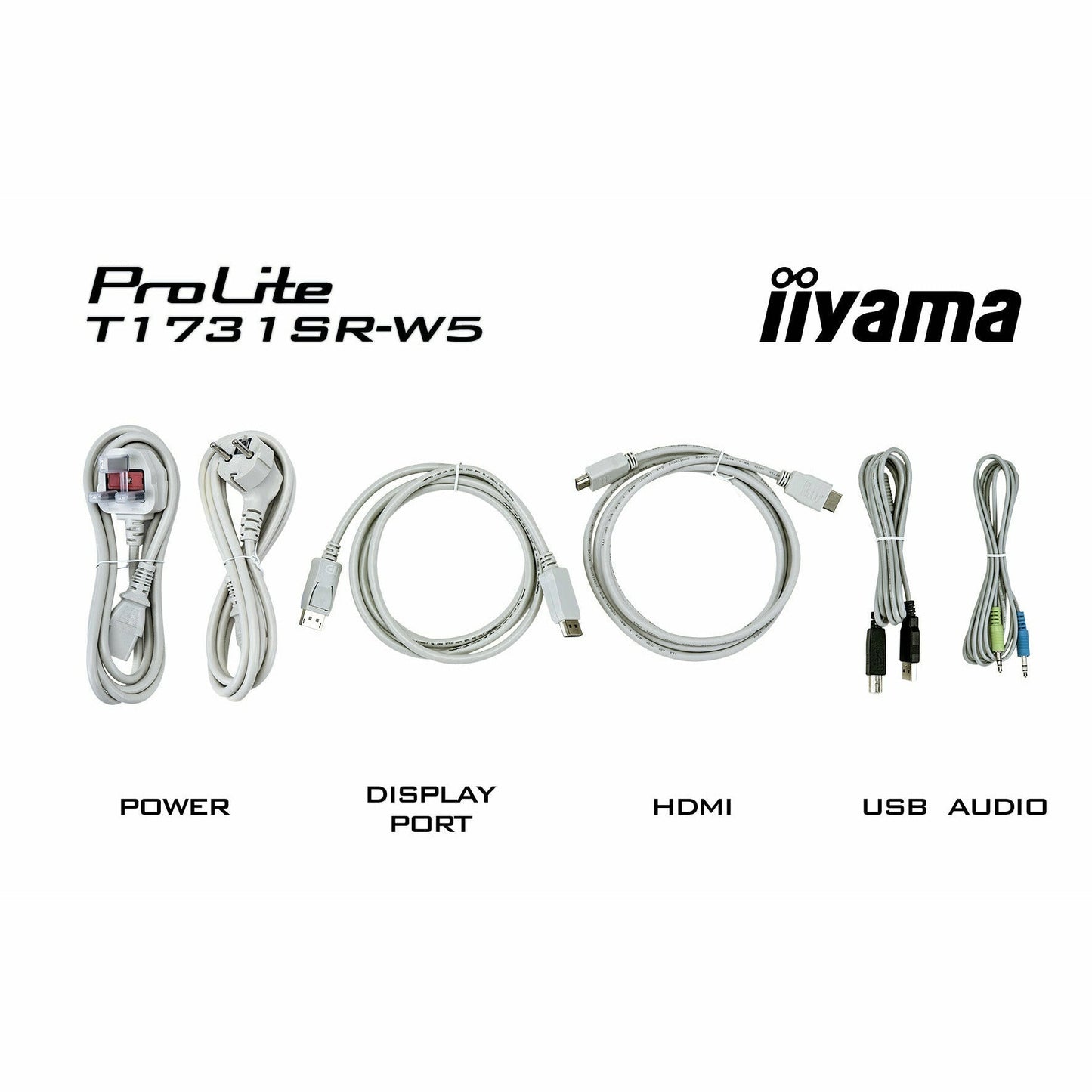 Light Gray iiyama ProLite T1731SR-W5 17" Touch Screen White Display