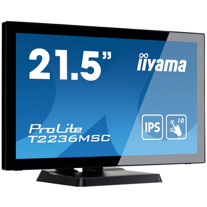 Steel Blue iiyama ProLite T2236MSC-B3 22" 10 point Touch Screen with edge-to-edge glass and AMVA panel