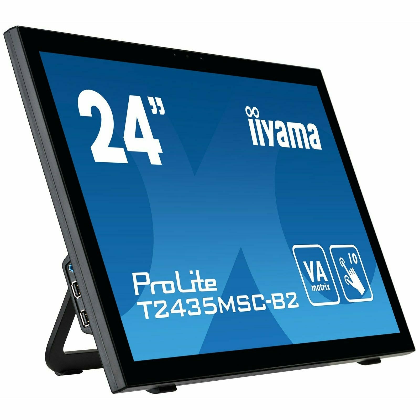 Dark Cyan iiyama ProLite T2435MSC-B2 24" 10 pt Touch screen Display with Integrated Webcam