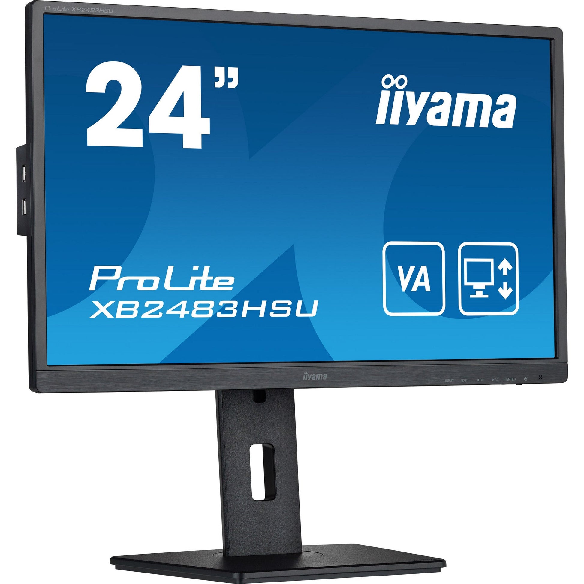 Dark Cyan iiyama ProLite XB2483HSU-B5 24" LED Display with Height Adjust Stand