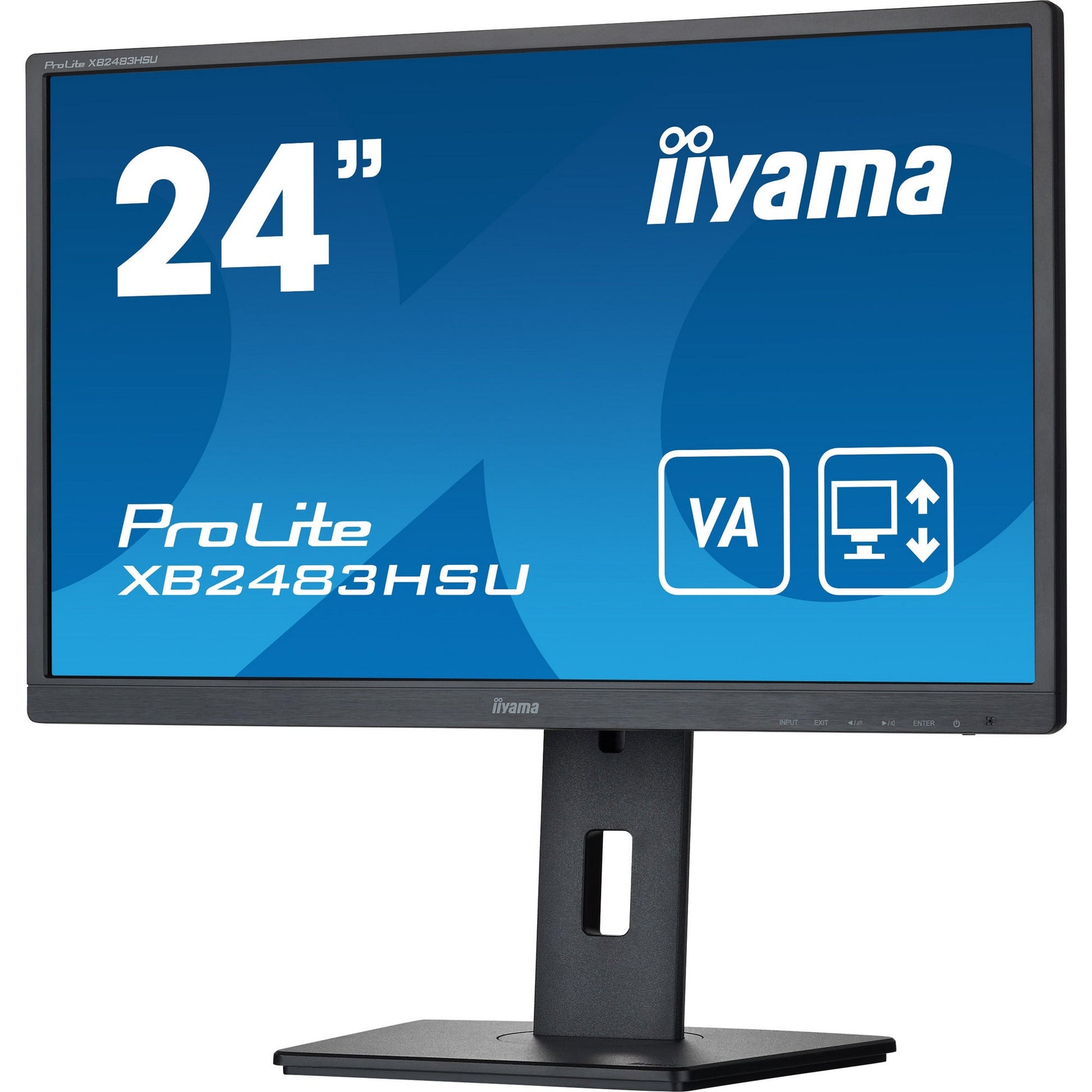 Dark Cyan iiyama ProLite XB2483HSU-B5 24" LED Display with Height Adjust Stand