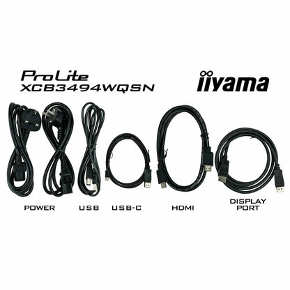 White Smoke iiyama ProLite XCB3494WQSN-B1 34" 1500R Curved Monitor with USB-C Dock and KVM Switch