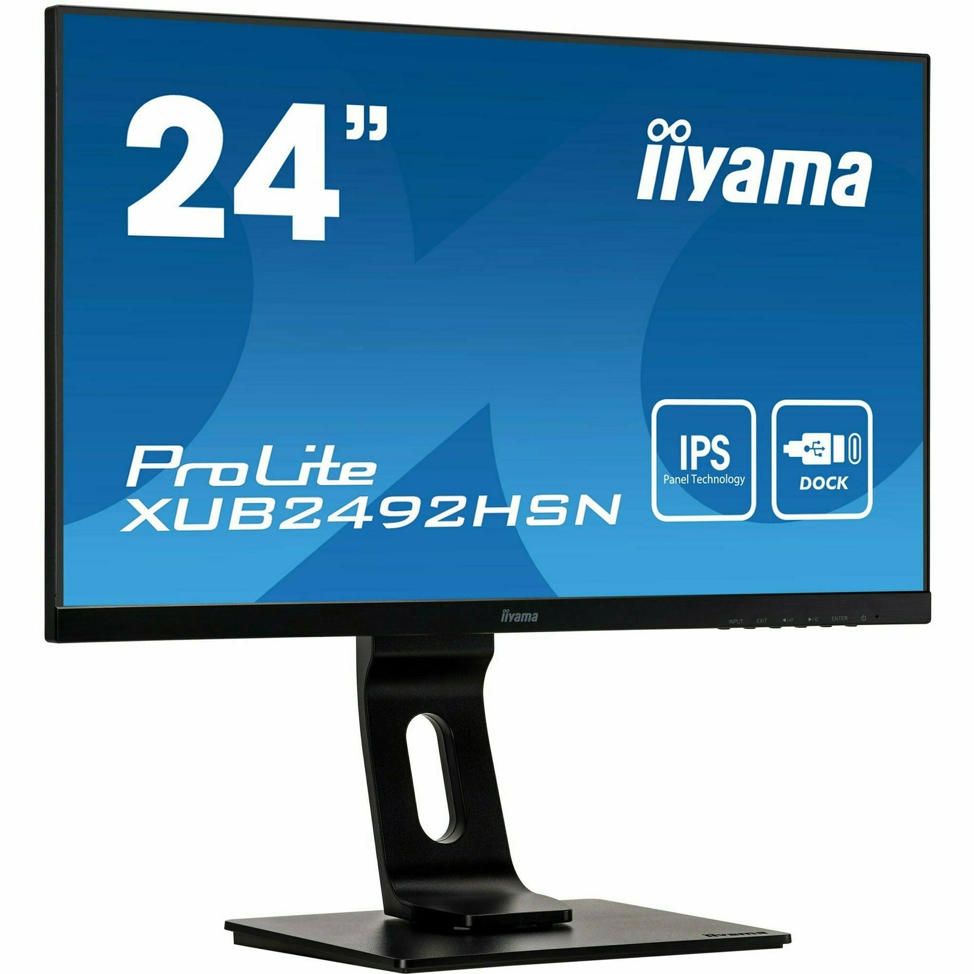 Dark Cyan iiyama Prolite XUB2492HSN-B1 24’’ IPS Display with USB-C dock