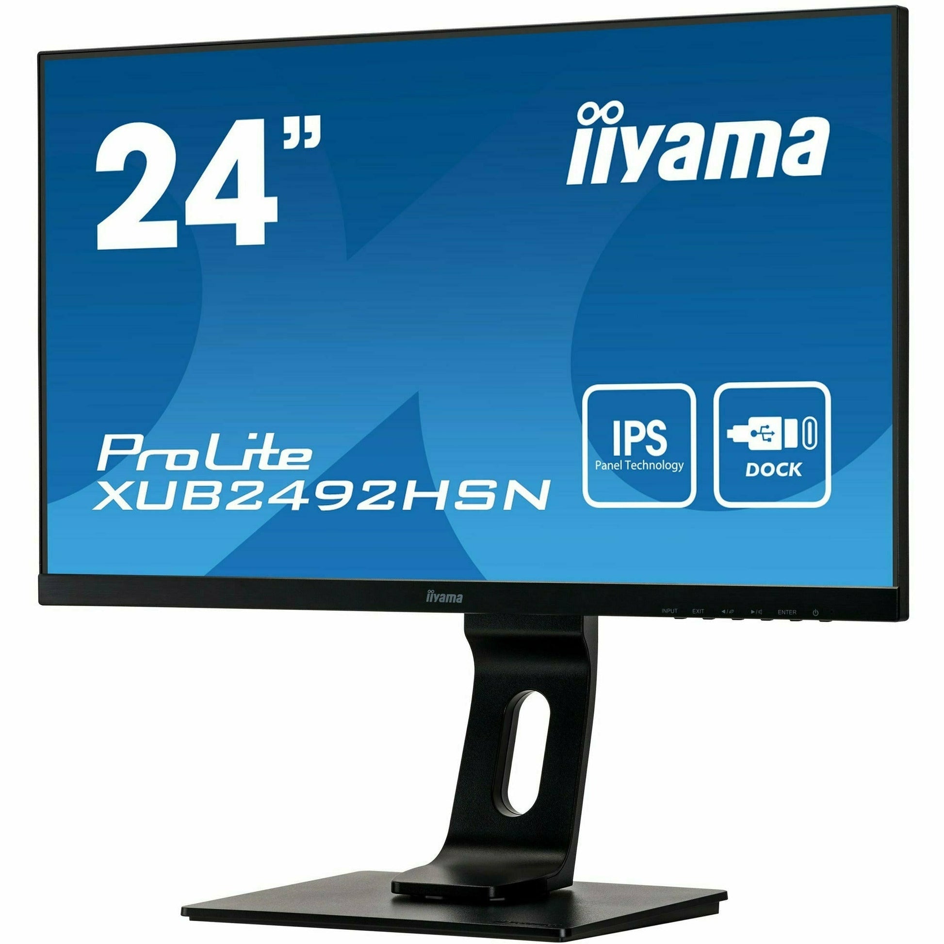 Dark Cyan iiyama Prolite XUB2492HSN-B1 24’’ IPS Display with USB-C dock