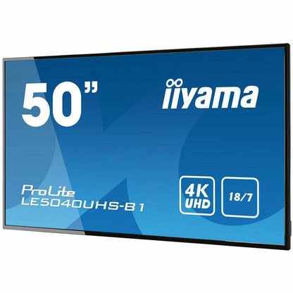 Dark Cyan iiyama ProLite LE5040UHS-B1 50" Professional Digital Signage display with a 18/7 operating time and a 4K UHD resolution